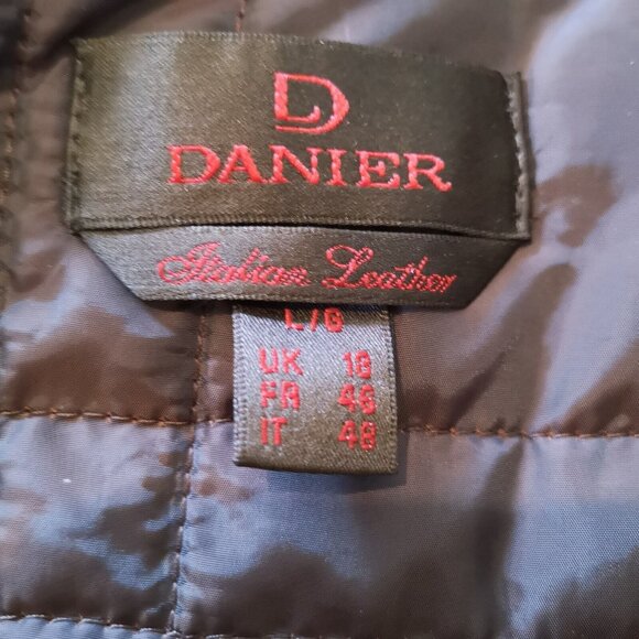 VTG Danier Genuine Italian Leather Brown Womens Large Jacket Removable Lining - Picture 3 of 16